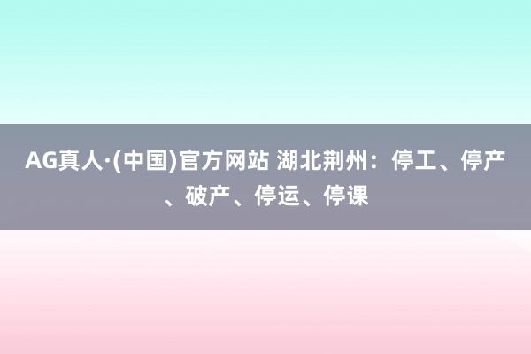 AG真人·(中国)官方网站 湖北荆州:停工、停产、破产、停运、停课