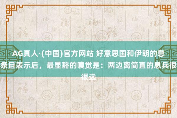 AG真人·(中国)官方网站 好意思国和伊朗的息兵条目表示后，最显豁的嗅觉是：两边离简直的息兵很远