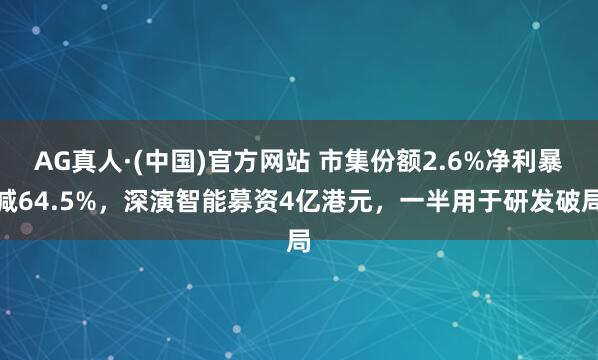 AG真人·(中国)官方网站 市集份额2.6%净利暴减64.5%,深演智能募资4亿港元,一半用于研发破局