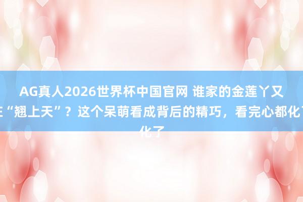 AG真人2026世界杯中国官网 谁家的金莲丫又在“翘上天”？这个呆萌看成背后的精巧，看完心都化了
