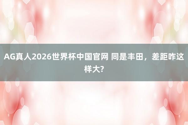 AG真人2026世界杯中国官网 同是丰田,差距咋这样大?