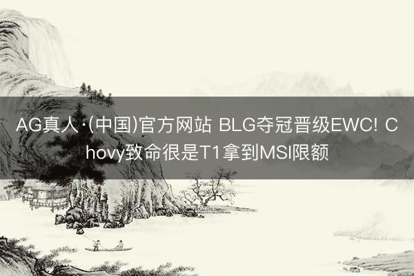 AG真人·(中国)官方网站 BLG夺冠晋级EWC! Chovy致命很是T1拿到MSI限额